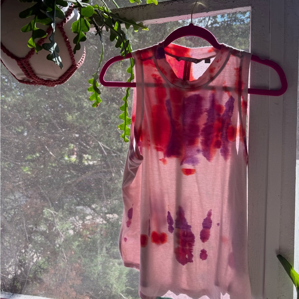 Athleta Pink and Purple Tie-Dye Tank Top